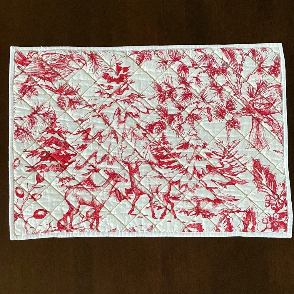 Williams Sonoma Holiday Toile Placemats - Set of 4